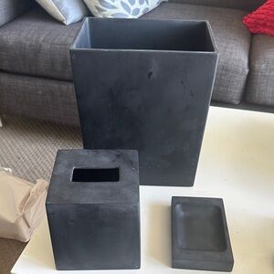 Waterworks Matte Black Square Bath Accessory Set